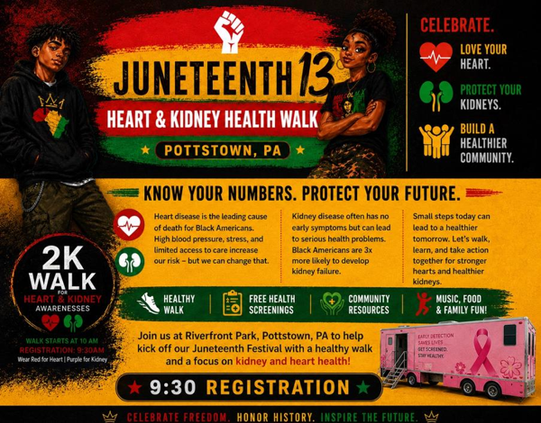 Pottstown Juneteenth Heart & Kidney Health Walk